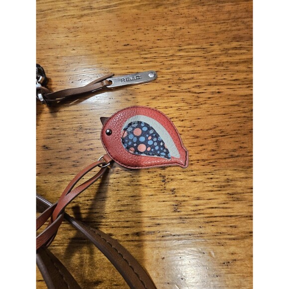 Relic by Fossil Oh Happy Day Tote Bag Navy Blue Striped Faux Leather Boho Purse - Picture 7 of 11